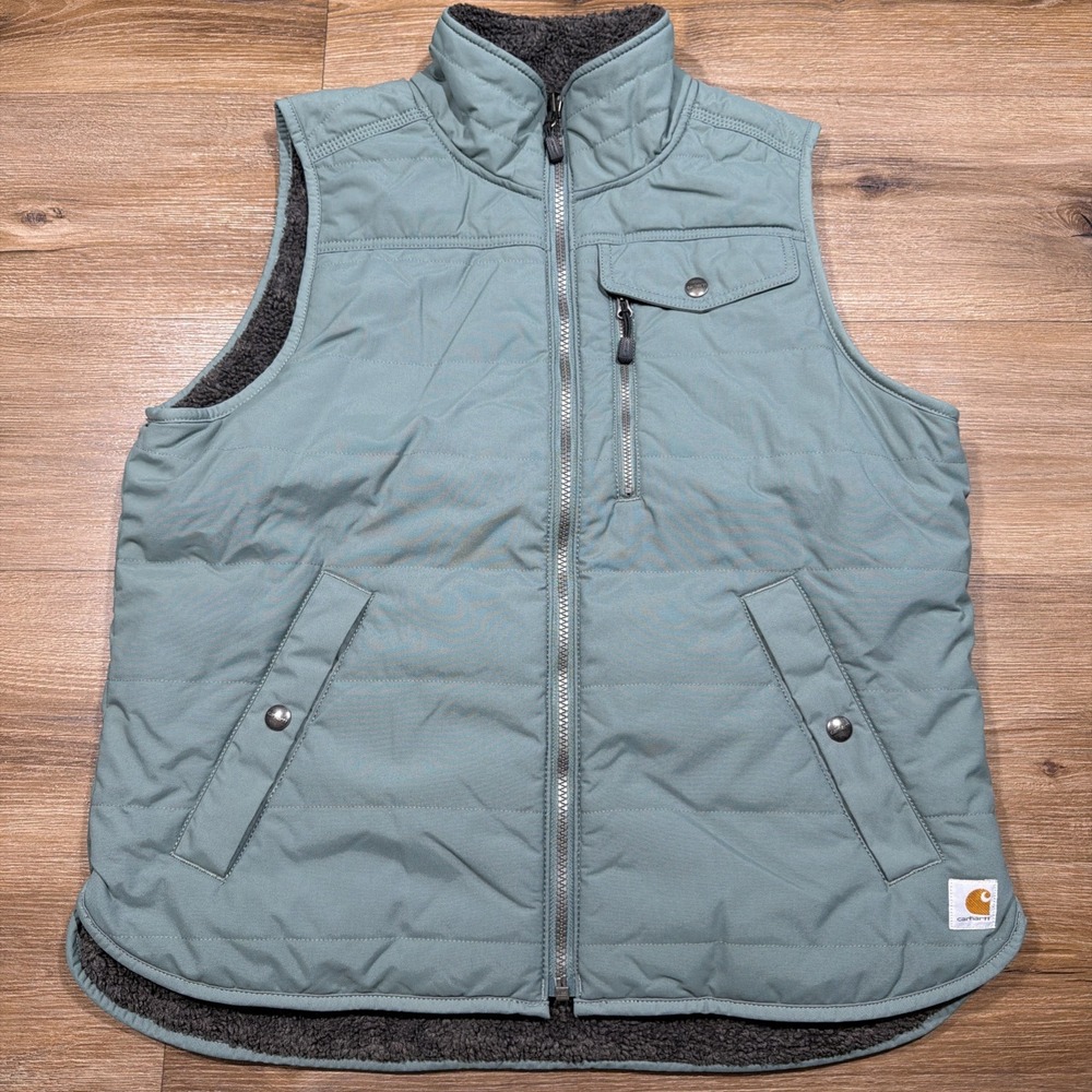 Carhartt Sherpa Lined Utility Vest Women's MEDIUM 8/10 Reversible Work 103907